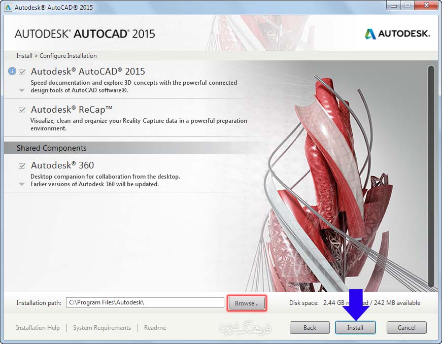 آموزش نصب نرم افزار AutoCAD