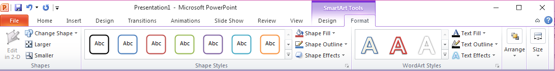 ایجاد اشکال گرافیکی در Powerpoint