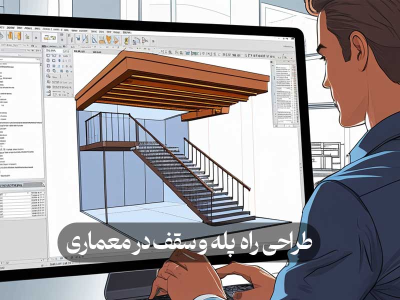 طراحی راه پله و سقف در معماری