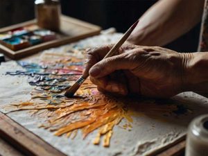 ساخت آثار دکوراتیو با تکنیک میکس مدیا